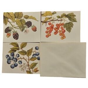 3 Vintage Current Brand Note Cards w Jam Recipes on Back Blank Inside (gg20)